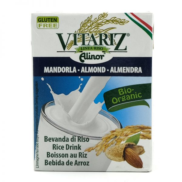Ryžový nápoj s mandľami Vitariz bio 200ml Alinor - ryžové mlieko - ryžový nápoj - rastlinné mlieko - rastlinný nápoj - rastlinne mlieko - ryzove mlieko - ryzovy napoj - ryžové mlieko recept - ryzove mlieko vyroba - rastlinne mlieko recept - ryžové mlieko účinky - alpro ryzove mlieko - joya ryzove mlieko